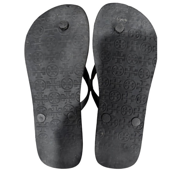 Tory Burch Brown, White & Black Patterned Flip Flops, woman size 8 - look new - Picture 4 of 4